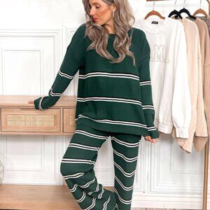 knit wear set from Krush Kandy sz L green and striped